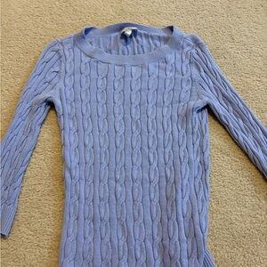 Women's Cable Knit Sweater - Light Blue